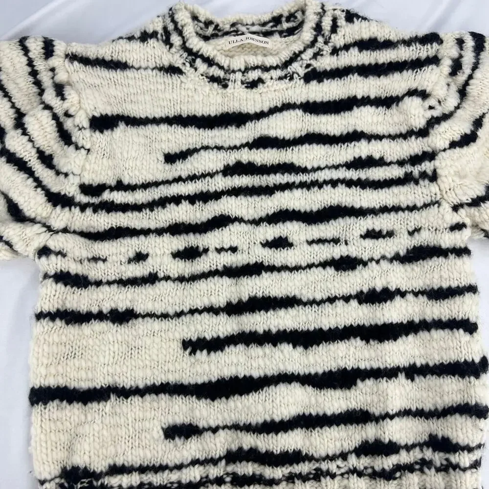 Ulla Johnson Black and White Striped Sweater - Picture 6 of 12